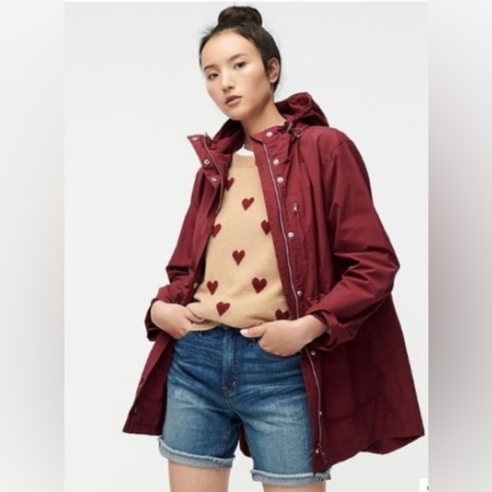 JCREW | Burgundy  NWOT Rain Jacket XS